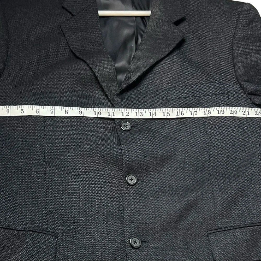 Jones New York Sport Coat Blazer Jacket Mens 43R Lambswool Cashmere Charcoal